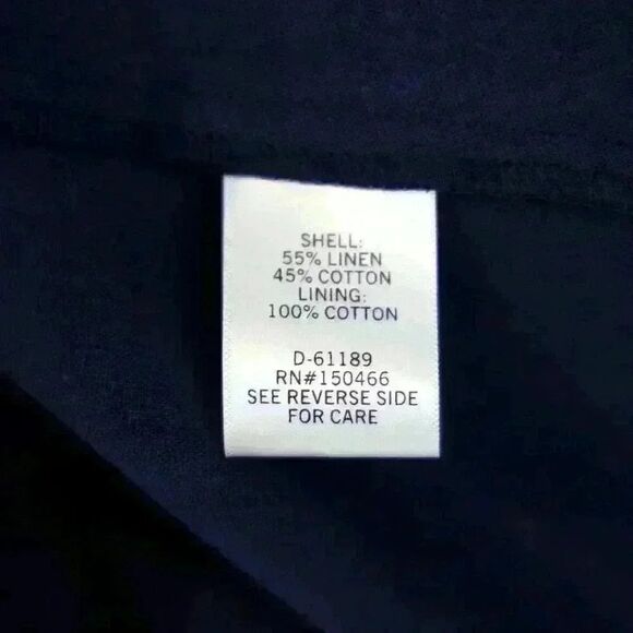 Market & Spruce "Truly Poppy" Navy Linen Mini Dress – Size Large - Picture 9 of 9